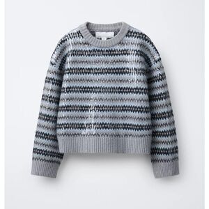 Zara Kids Gray Patterned Sweater